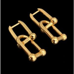 Men’s U-Link Chain Hoop Earrings in 14k Yellow Gold Vermeil - Edgy Hardware
